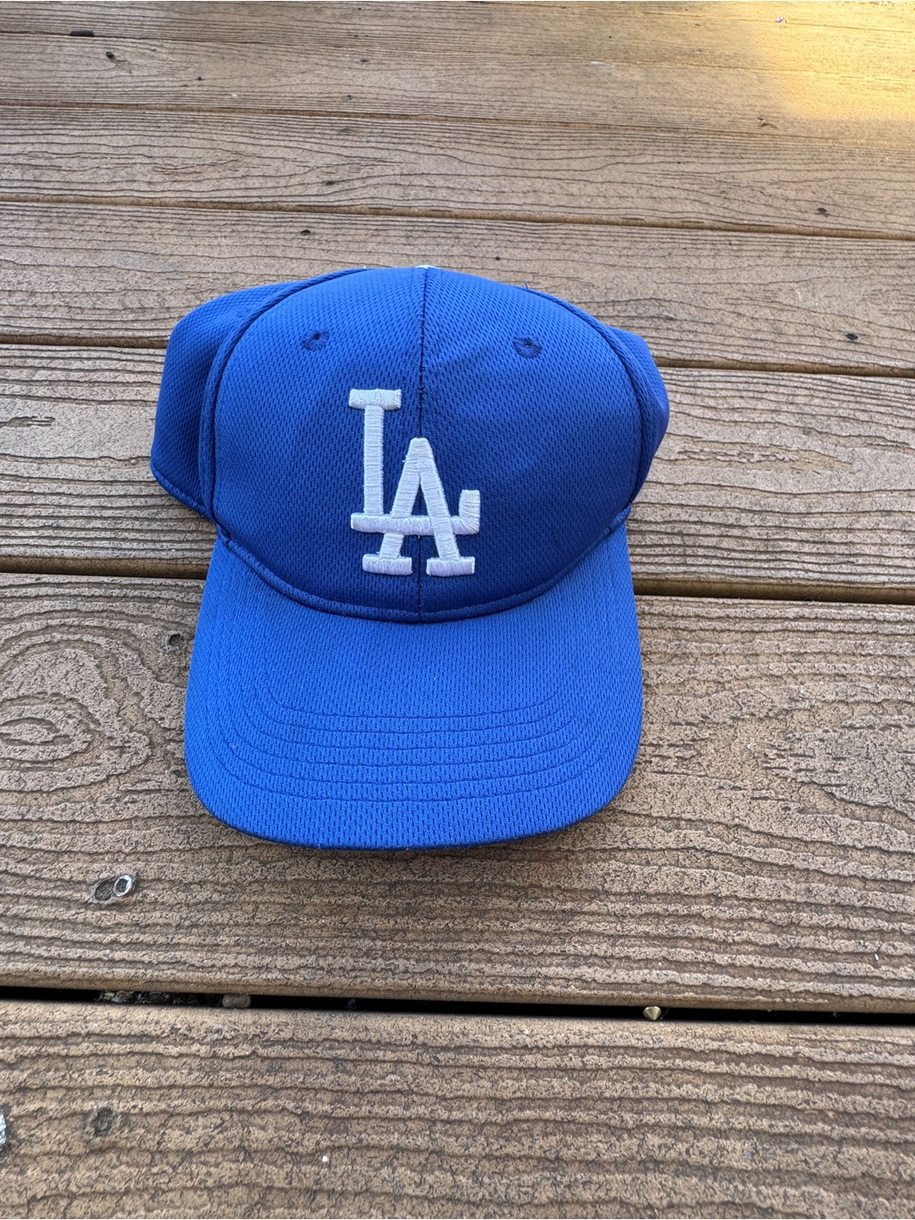 La Logo Blue Baseball Cap  White Embroidered Logo